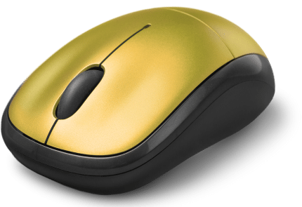portable et écouteurs Souris doré